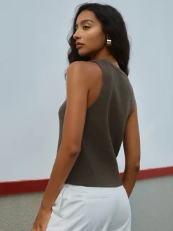 Hot Main Character Rib Sweater Vest Sweater Vests|Sweaters & Cardigans