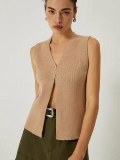 Hot Main Character Rib Sweater Vest Sweater Vests|Sweaters & Cardigans