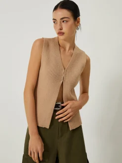 Hot Main Character Rib Sweater Vest Sweater Vests|Sweaters & Cardigans