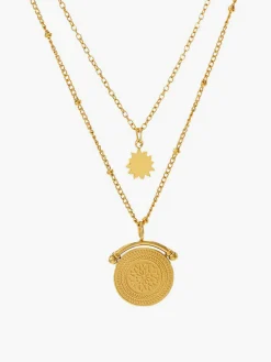 Online Mandala Double Layer Pendant Necklace Necklaces|Accessories