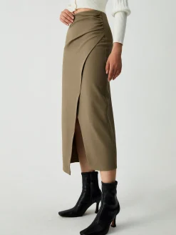 Discount Maple Wrap Slit Midi Skirt Skirts|Bottoms