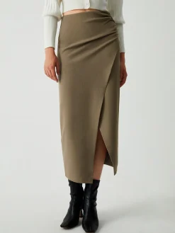 Discount Maple Wrap Slit Midi Skirt Skirts|Bottoms