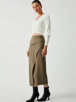 Discount Maple Wrap Slit Midi Skirt Skirts|Bottoms
