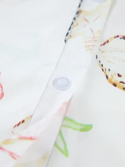 Sale Marine Life Print Button-Front Belted Long Dress White Dresses|Casual Dresses