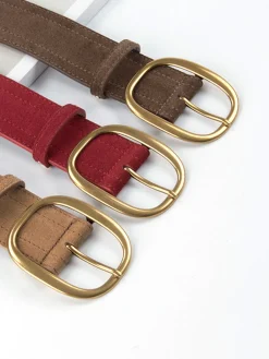 Online Matte Golden Buckle Belt Belts & Chain|Accessories