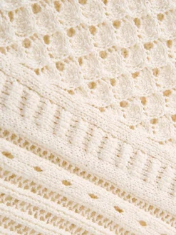 Sale Maze Crochet Eyelet Flounce Tank Top Sweater Vests|Sweaters & Cardigans