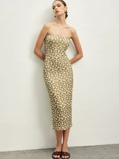 Online Mechanism Knitting Floral Tube Dress Casual Dresses|Floral Dresses