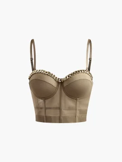 Best Mesh Corset With Metal Chain Corset Tops|Tops