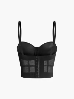 Outlet Mesh Sheer Piping Corset Corset Tops|Tops