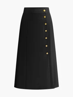 Sale Metal Button Midi Skirt Skirts|Bottoms