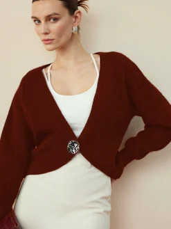 Outlet Metal Button Wrap Cardigan Cardigans|Sweaters & Cardigans
