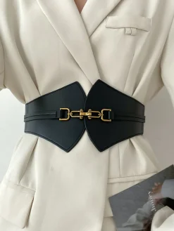 Online Metal Decor Elastic Wide Belt Belts & Chain|Accessories