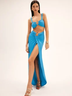 New Metal Decor Split Split Skirt Set Skirt Sets|Long Sleeve Sets