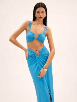 New Metal Decor Split Split Skirt Set Skirt Sets|Long Sleeve Sets