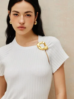 Best Metal Decoration Sweater Dress White Dresses|Sweater Dresses