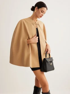 Discount Metal Detail Plain Tweed Cloak Outerwear|Outerwear