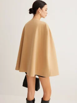 Discount Metal Detail Plain Tweed Cloak Outerwear|Outerwear