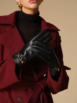 Outlet Metal Detail Sheepskin Fleecing Gloves Accessories