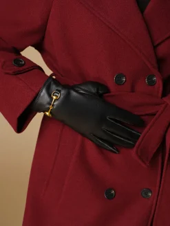 Outlet Metal Detail Sheepskin Fleecing Gloves Accessories