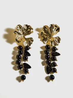 Discount Metal Flower Ball Beaded Tassel Earrings Earrings|Accessories