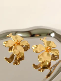 Clearance Metal Flower Earrings Earrings|Accessories