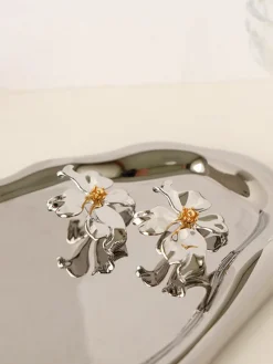 Clearance Metal Flower Earrings Earrings|Accessories