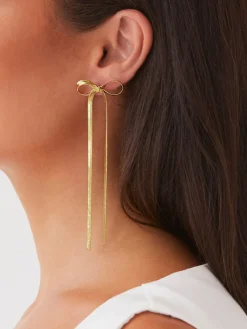 Online Metal Ribbon Bow Earrings Earrings|Accessories