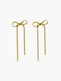 Online Metal Ribbon Bow Earrings Earrings|Accessories