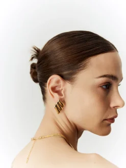 Clearance Metal Wind Geometry Three Layer Wing Earrings Earrings|Accessories