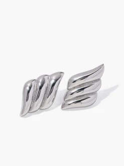 Clearance Metal Wind Geometry Three Layer Wing Earrings Earrings|Accessories