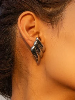 Clearance Metal Wind Geometry Three Layer Wing Earrings Earrings|Accessories