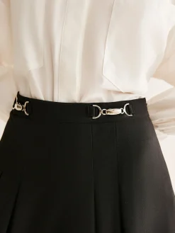 Sale Metal-Belt Pleated Mini Skirt Skirts|Bottoms