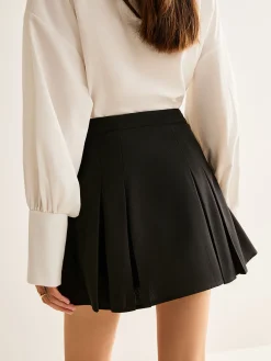 Sale Metal-Belt Pleated Mini Skirt Skirts|Bottoms
