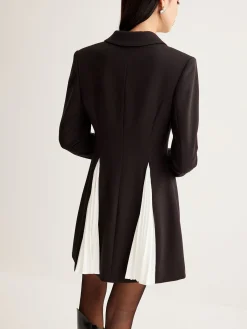 Best Metal-Button Pleated Blazer Dress Outerwear|Blazers