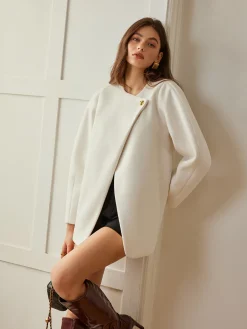 Best Metal-Button Wrap Warm Coat Outerwear|Coats