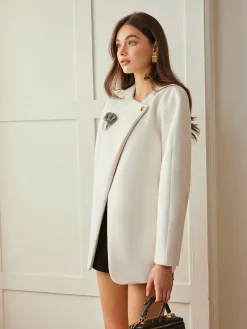 Best Metal-Button Wrap Warm Coat Outerwear|Coats