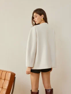 Best Metal-Button Wrap Warm Coat Outerwear|Coats