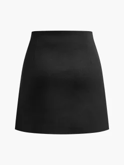 Discount Metal-Decor Zipper Mini Skirt Skirts|Bottoms
