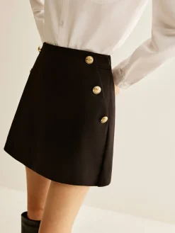 Metal-Decor Zipper Shorts Bottoms