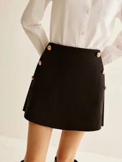 Metal-Decor Zipper Shorts Bottoms