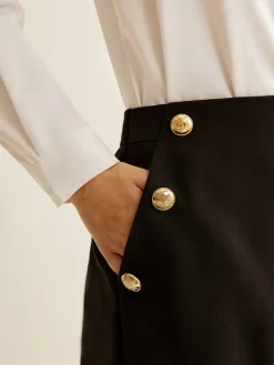 Metal-Decor Zipper Shorts Bottoms