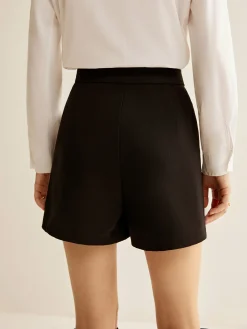 Metal-Decor Zipper Shorts Bottoms