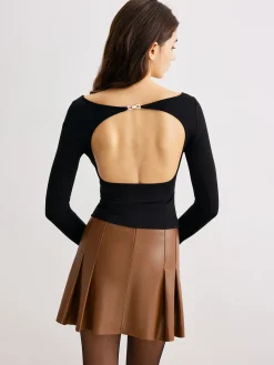 Sale Metal-Detail Backless Jersey Top T-shirts