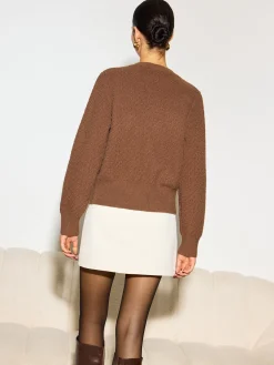 Hot Metal-Detail Button Split Short Cardigan Knitwear|Tops