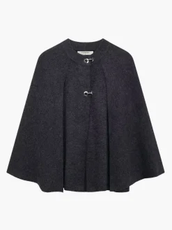 New Metal-Detail Cloak Knit Outerwear Sweater Tops|Outerwear