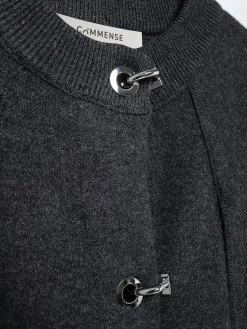 New Metal-Detail Cloak Knit Outerwear Sweater Tops|Outerwear