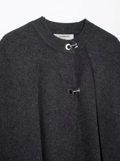 New Metal-Detail Cloak Knit Outerwear Sweater Tops|Outerwear