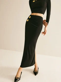 Sale Metal-Detail Cutout Slim Skirt Set Skirt Sets|Long Sleeve Sets