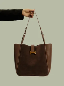 Clearance Metal-Detail Panel Tote Bag Accessories