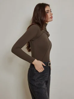 Online Metal-Detail Piping Jersey Top T-shirts|Tops